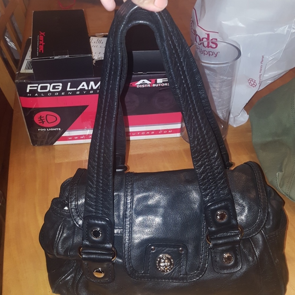 Black all leather Marc Jacobs satchel bag
